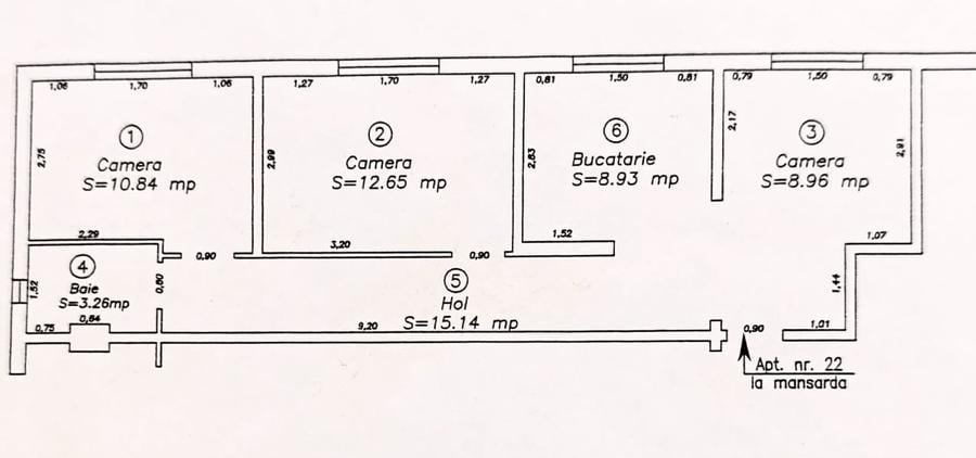 Apartament 3 camere, mobilat/utilat, 59 mp utili - zona Aradului - 9