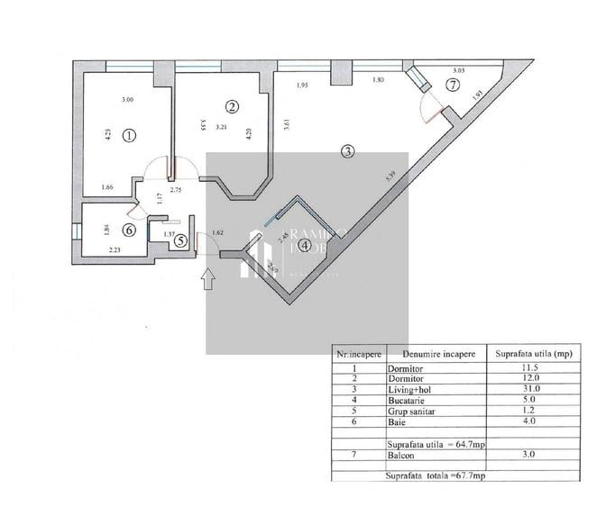 Apartament cu 3 camere decomandat, mobilat în Nord