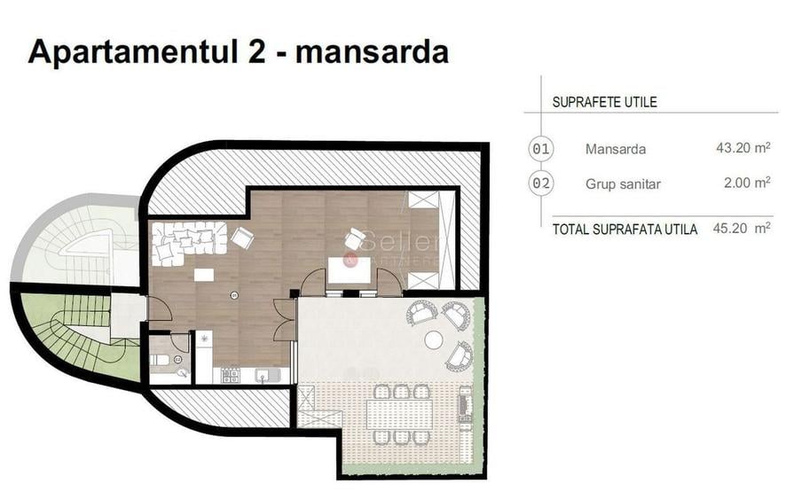 Apartament cu 4 camere în Central