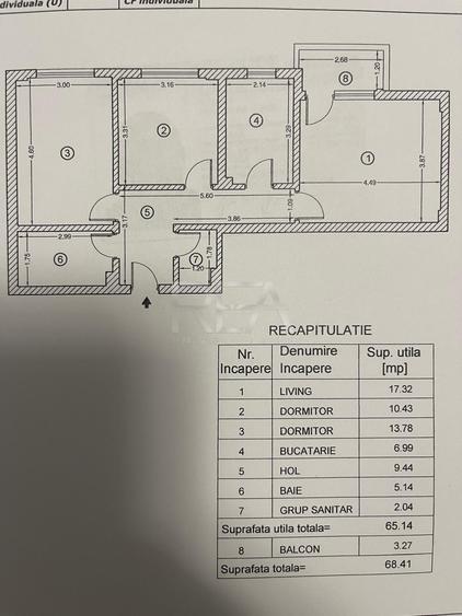 Apartament cu 3 camere decomandat, mobilat în Militari