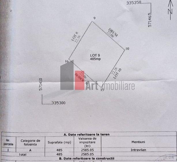 Sabareni, vanzare teren 485 mp - 1