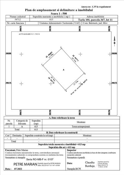 Teren de vanzare Balotesti - 613 mp - 2