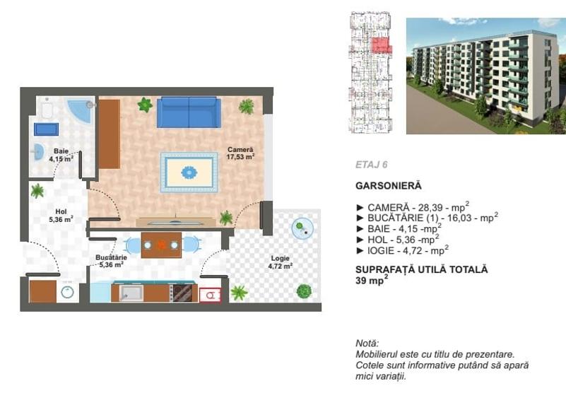 Metrou Aparatorii Patriei Garsoniera decomandata 39MP/Finalizare iunie 2026 - 14