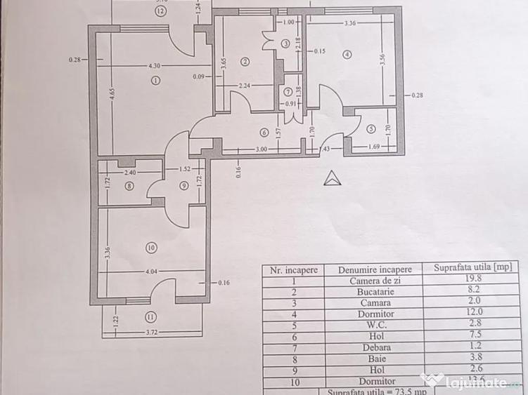 Vand apartament 3 camere PS uri zona Smeurei - 1