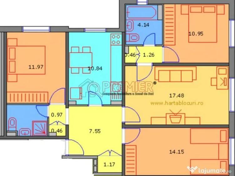 4 Camere - Piata Sudului etaj 2/8 - Soseaua Berceni - 8