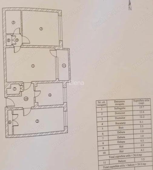 VAND apartament 3 camere,central,Galati