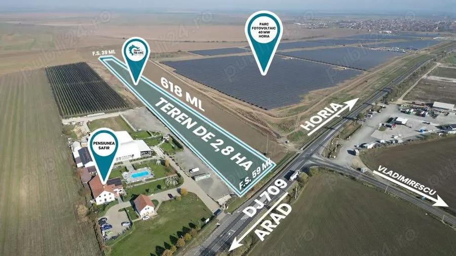 Teren de 2,8 ha pretabil dezvoltare industriala, horeca sau fotovoltaice - 1