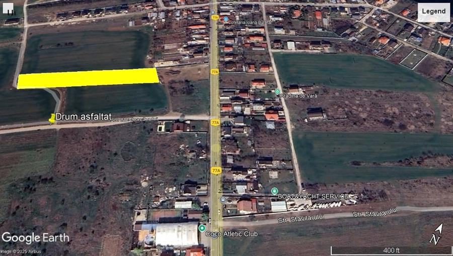 Teren intravilan 5192mp, 70m de asfalt/ apa/ canalizare/ gaz/ curent - 2