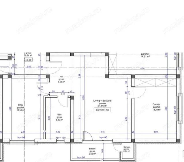 Apartament FINISAT de 3 camere, CF disponibil, 60 mp, zona Cetatii - 1