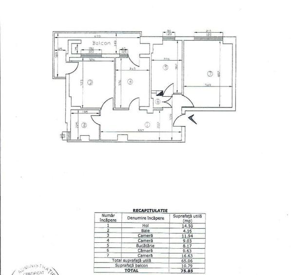 Apartament cu 3 camere decomandat în Dacia