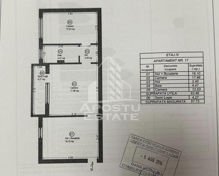Apartament cu 2 camere semidecomandat, mobilat în Lipovei