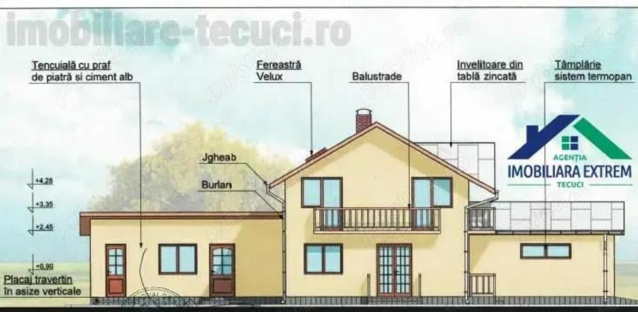 Casa la rosu cu 1000 mp teren in com Munteni, parter ?i mansarda - 7