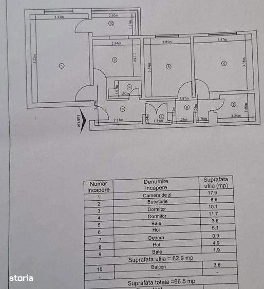 Apartament 3 camere decomandat , Iasi Frumoasa Str Neptun . - 1