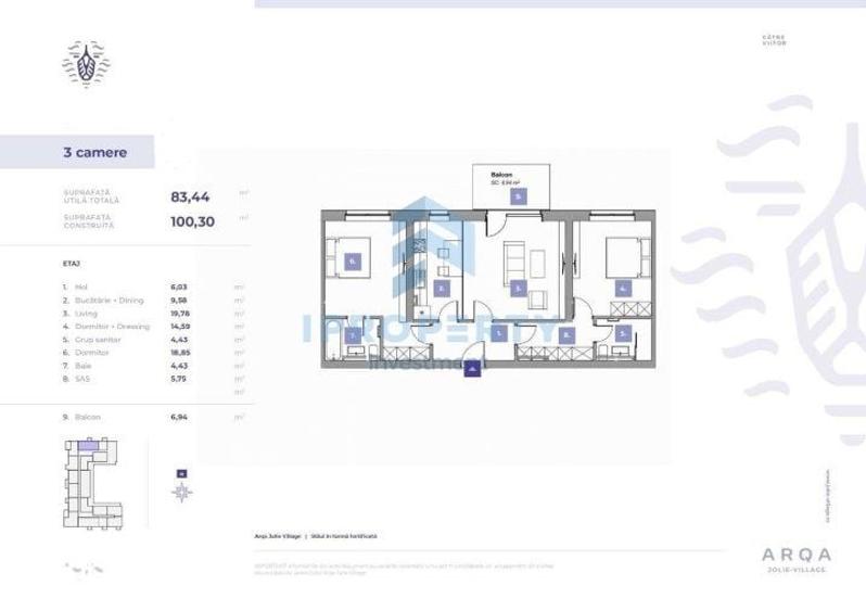 Apartament 3 camere Voluntari parcare inclusa si incalzie in pardoseal - 2