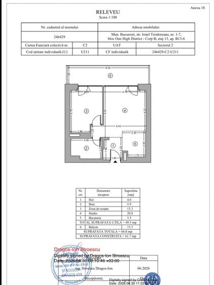 Apartament cu 2 camere semidecomandat în Aviației
