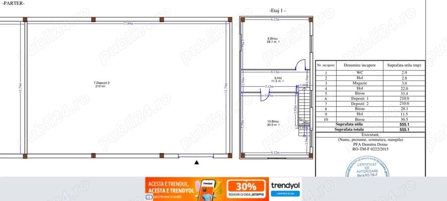 Spațiu comercial, de 345 mp, în Central