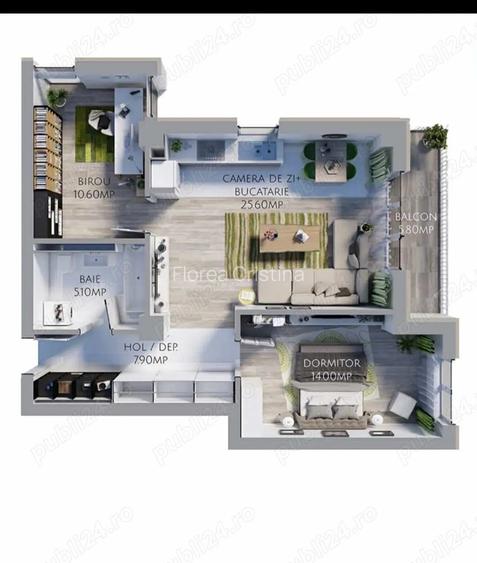 Apartament de 2,5 camere de inchiriat Apartament de 2,5 camere de inchiriat