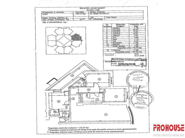 Apartament cu 3 camere decomandat în Mioriței