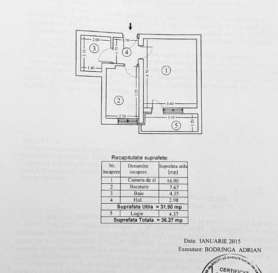 PROPRIETAR | Garsonieră Decomandată LUJERULUI – Vedere PARCUL LINIEI – SUD - 11