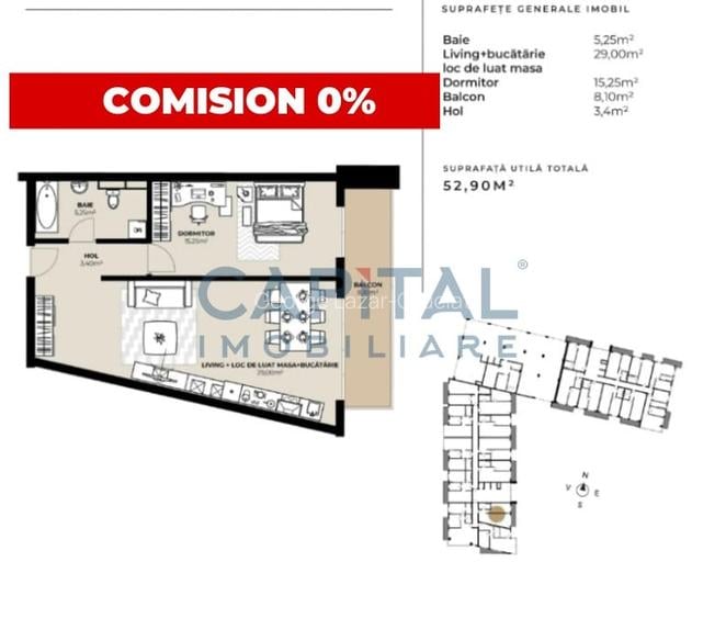 Apartament 2 camere Marasti cu parcare subterana