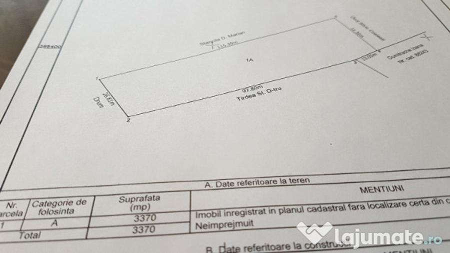 Teren extravilan 3370 mp in Mosoaia - 2