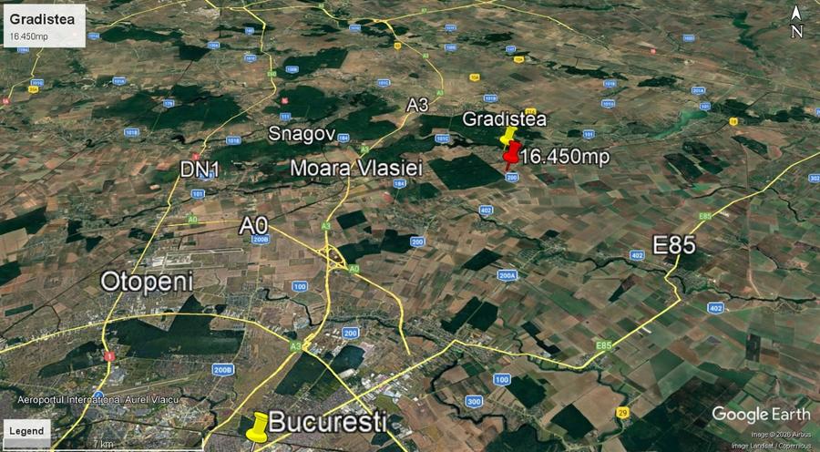Teren 16.450mp extravilan la asfalt DJ200 Gradistea Ilfov - 1