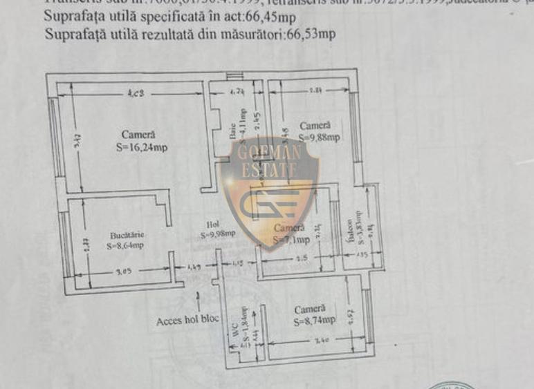 4 camere, Poarta 6, Etaj 2/4, mobilat si utilat, centrala gaz, A/C, 66.5mp, balc - 6