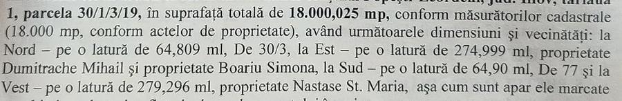 Teren de 18000 mp, în Exterior Vest