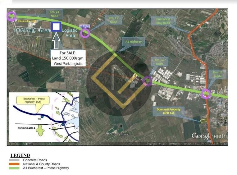 Teren Construcții intravilan de 100000 mp, în Bolintin-Deal