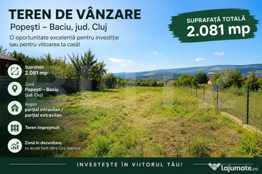 Teren de vanzare zona Pope?ti, comuna Baciu - Popesti (Cluj) - 1