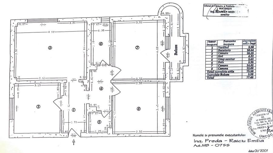 Apartament cu 3 camere decomandat, mobilat în 13 Septembrie