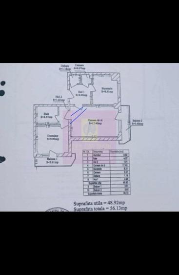 Apartament cu 2 camere semidecomandat în Uverturii