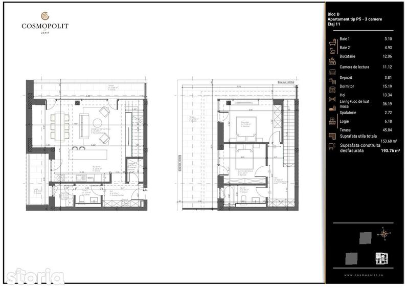 Apartament cu 3 camere în Valea Cetății