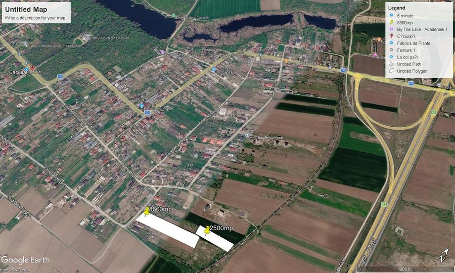 Teren Construcții intravilan de 2500 mp, în Căciulați