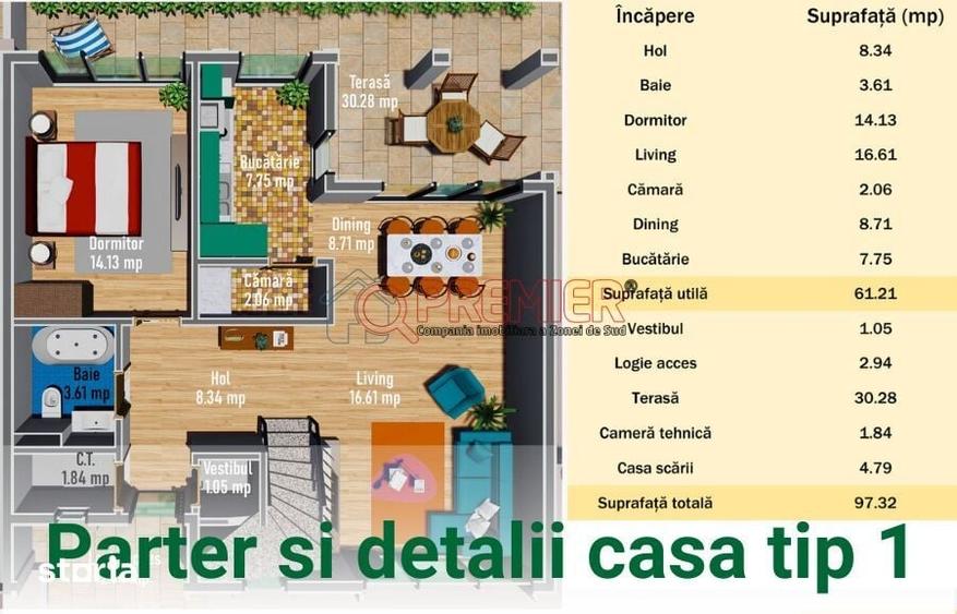 Vila P+1 2026 | 4 dormitoare + 3 bai | 119 mp utili | Terasa 30 mp | - 1