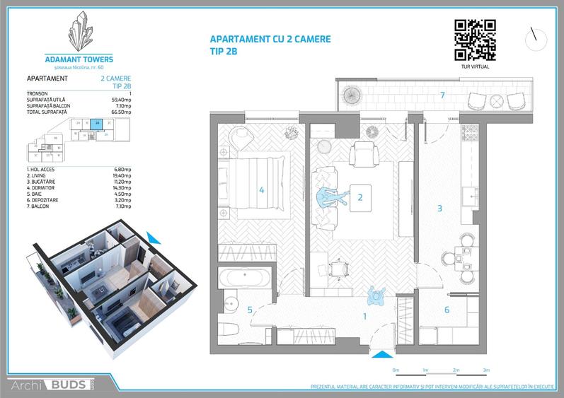 ADAMANT TOWERS | apartament 2 camere + debara - FINALIZAT- INTABULAT Nicolina - 11