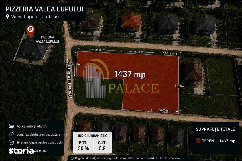 Teren intravilan 1.437 mp, Valea Lupului, zona rezidentiala - 4