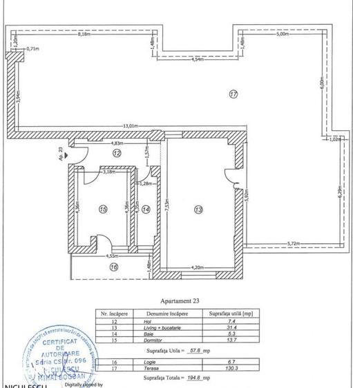 Apartament cu 2 camere semidecomandat în Central