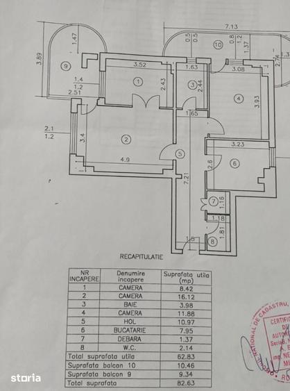 Apartament cu 3 camere în Gară
