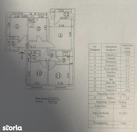 Apartament cu 4 camere în Galata