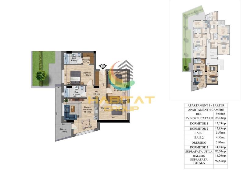 Apartament cu 4 camere decomandat în Brâncoveanu