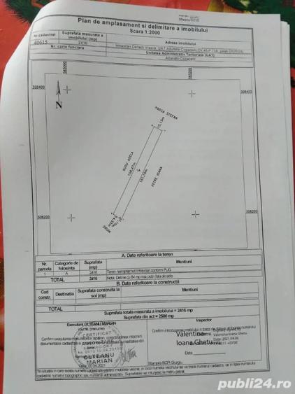 Teren de 2500 mp, în Adunații-Copăceni