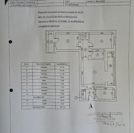 Apartament cu 3 camere semidecomandat în Dristor