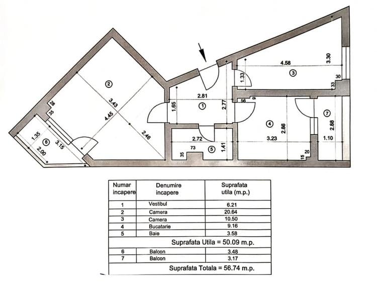 APARTAMENT DE 2 CAMERE, ETAJUL 1 - CALEA LUI TRAIAN - 15