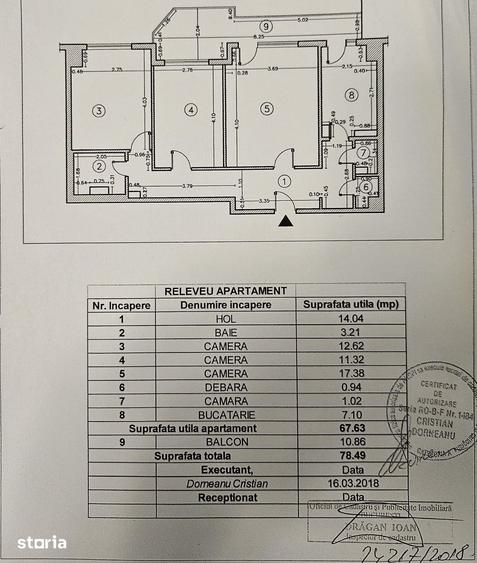 Apartament cu 3 camere în Grivița