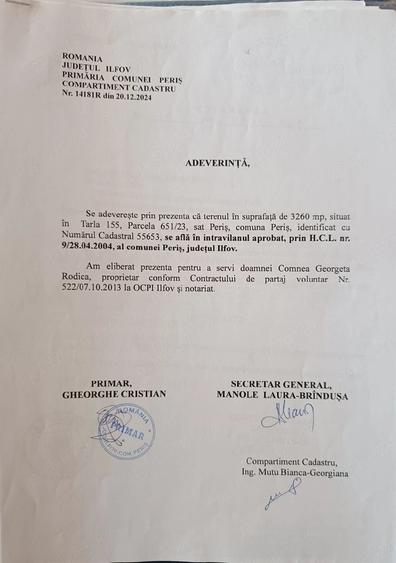 Teren de 3260 mp, în Periș