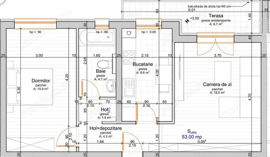 Apartament cu 2 camere decomandat în Girocului