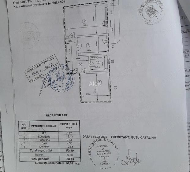 Apartament 2 camere 57 mp