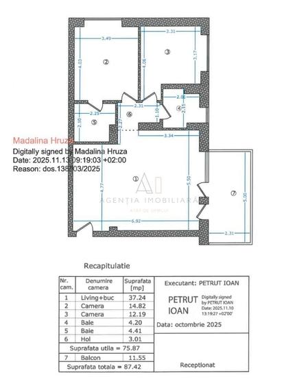 Apartament cu 3 camere semidecomandat în Sisești