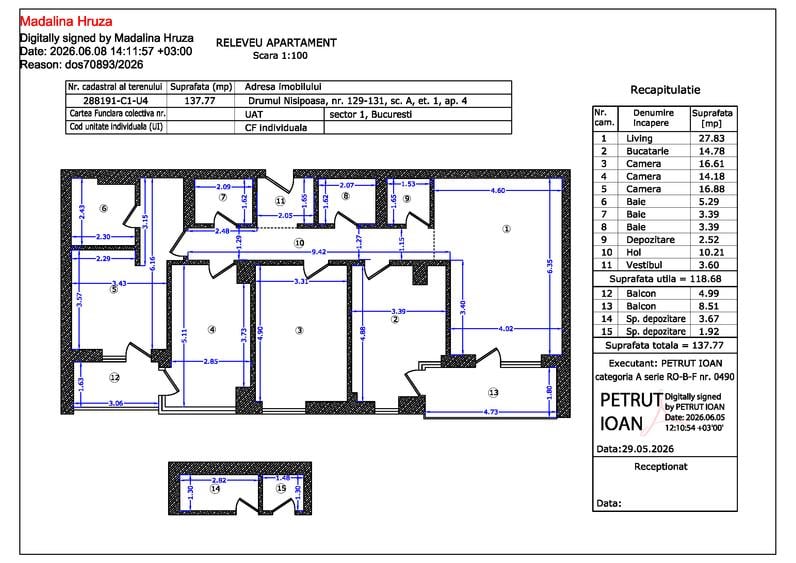 Apartament cu 4 camere decomandat în Aviației